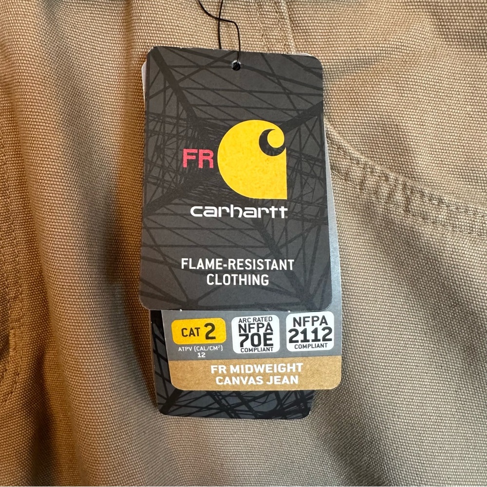 SOLD- Carhartt FR Midweight Canvas Jean Mens Size 40x30 Pants Fire Resistant - Picture 3 of 9